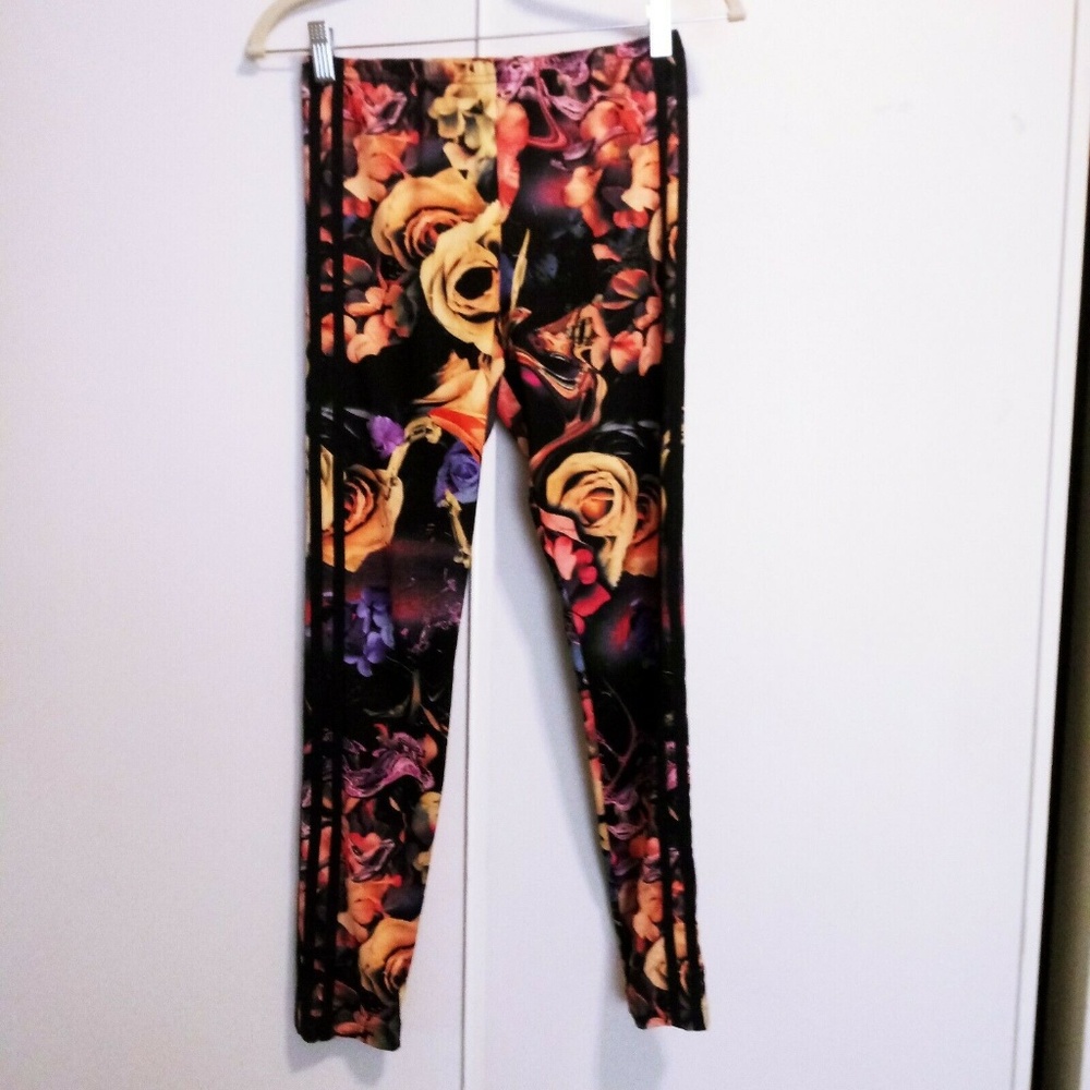 Adidas Youth Juniors Rose Legging  Black Multi
